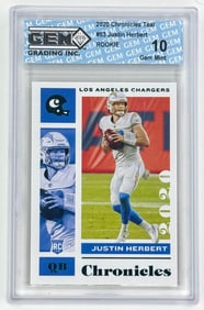 Gem Mint 10 JUSTIN HEREBERT Rookie Football Card