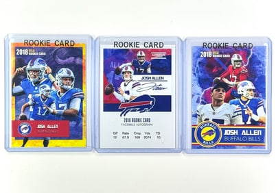 Lot of 3 Rare Custom JOSH ALLEN Rookie Football Cards