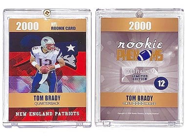 Rare TOM BRADY Gold Platinum Rookie Football Card