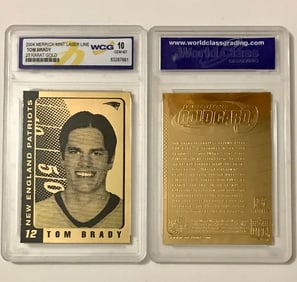 Gem 10 TOM BRADY 23k Gold Merrick Mint Football Card