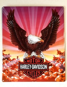 Official HARLEY DAVIDSON Embossed Tin Advertising Sign