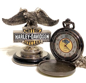 Genuine HARLEY-DAVIDSON Pocket Watch Stand & Chain