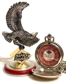 Genuine HARLEY-DAVIDSON Pocket Watch Stand & Chain