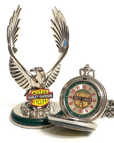 Genuine HARLEY-DAVIDSON Pocket Watch Stand & Chain