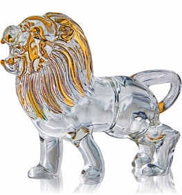 22kt Gold Enameled Hand Painted Austrian Crystal Lion