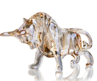 22kt Gold Enameled Hand Painted Austrian Crystal Bull