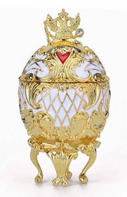 FABERGE St. Petersburgh Russian Inspired Enameled & Studded Egg