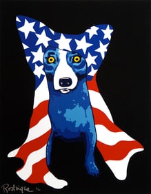 RODRIGUE Blue Dog Decorative Art Print on Canvas 16 x 20