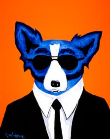 RODRIGUE Blue Dog Decorative Art Print on Canvas 16 x 20