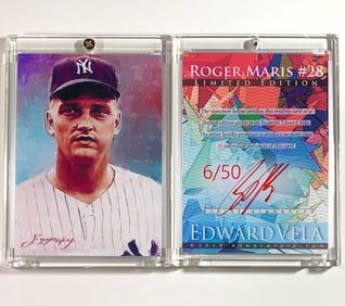 1 of 50 Artist Signed ROGER MARIS Giclee Art Card