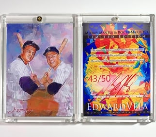 1 of 50 Artist Signed MANTLE and MARIS Giclee Art Card