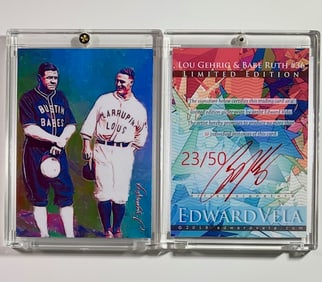 1 of 50 Artist Signed RUTH and GEHRIG Giclee Art Card
