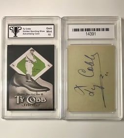 TY COBB Sporting Shoes Advertising Baseball Card