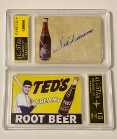 TED WILLIAMS Advertising Baseball Card