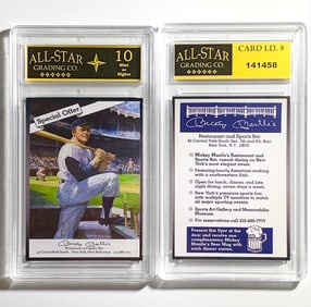 MICKEY MANTLE Restaurant Advertising Baseball Card
