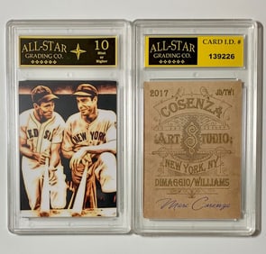 DiMaggio/Williams Signed Studio Art Baseball Card