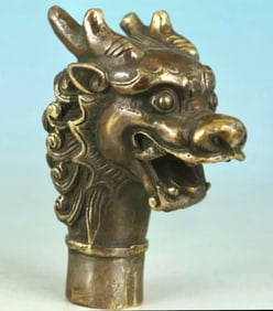 Extremely Cool Vintage Bronze/Brass Dragon Cane Handle