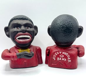 Working Black Americana Cast Iron Mechanical Coin Bank