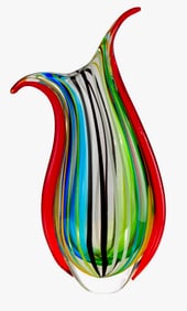 Stunning Imported Italian MURANO Blown 17 inch Art Glass Vase