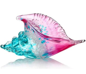 Stunning MURANO Art Glass Multi Color SEASHELL
