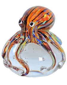Beautiful MURANO Blown Art Glass OCTOPUS Paperweight