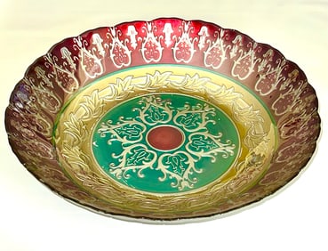 Large Antique Ca 1915 – 1920 Goofus Glass Centerpiece Bowl
