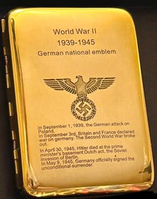 WW2 Germany Tribute Gold Tone Cigarette Case