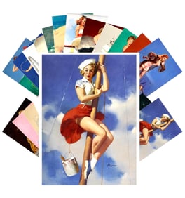 Lot of 24 Risque GIL ELVGREN Pin Up Girl Collector Postcards