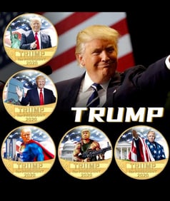 DONALD TRUMP 2020 Campaign Parody Clad Gold Coin Set