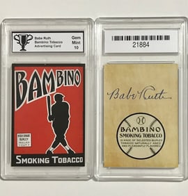 BABE RUTH Tobacco Advertising Baseball Card