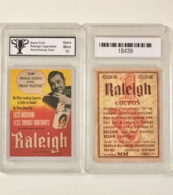 Gem 10 BABE RUTH Tobacco Advertising Baseball Card