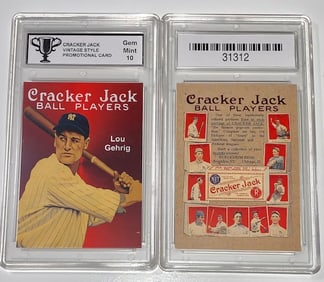 LOU GEHRIG Promo CRACKER JACK Baseball Card