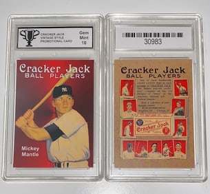 MICKEY MANTLE Promo CRACKER JACK Baseball Card