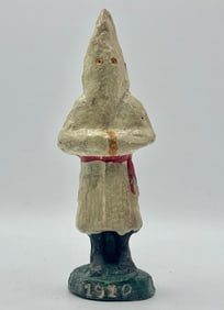 Dated 1920 Cast Iron or Lead Historical Macabre Hooded Figure