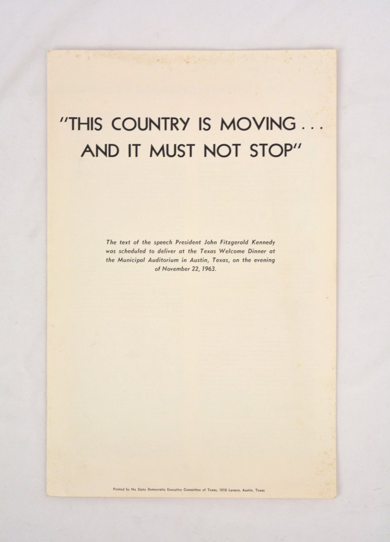 President Kennedy's Undelivered November 22 Speech (1 of 2)