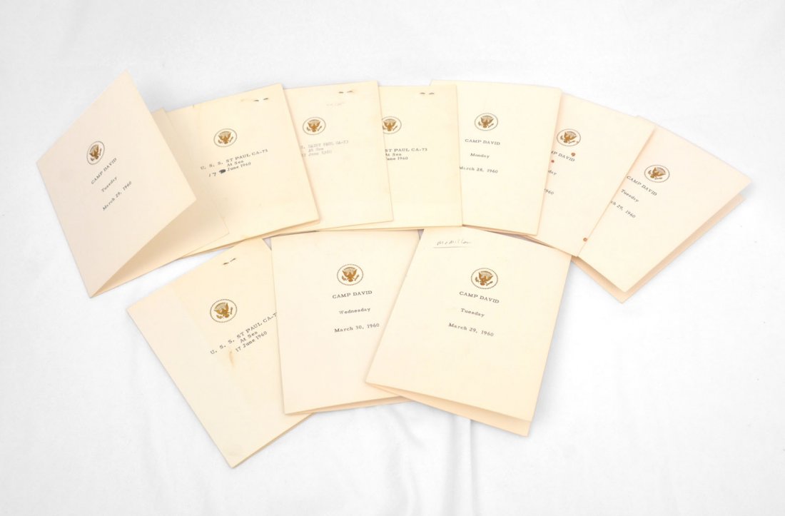 Eisenhower menus from Camp David and USS St. Paul (1 of 5)