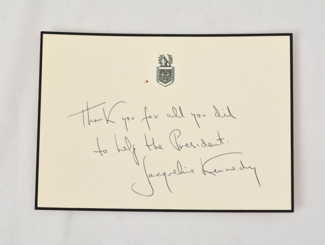 Jacqueline Kennedy Handwritten Note on Black Edged Card (1 of 1)