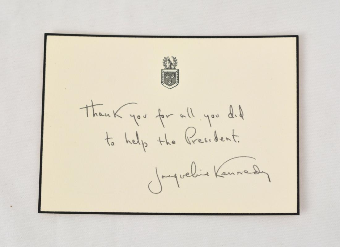 Jacqueline Kennedy Handwritten Note on Black Edged Card (1 of 1)
