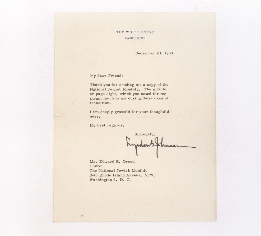President Lyndon Johnson Signed Letter (1 of 2)