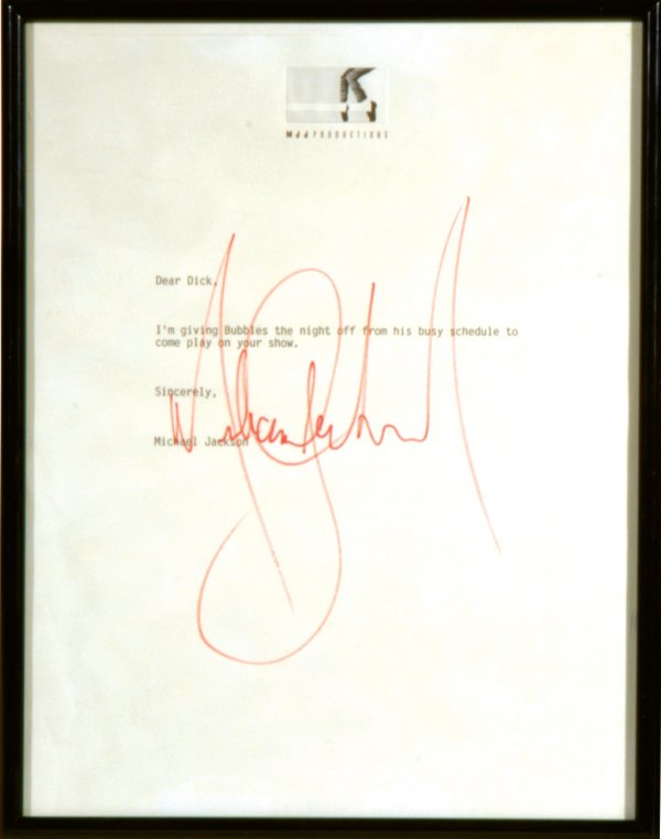 Michael Jackson Signed letter to Dick Clark