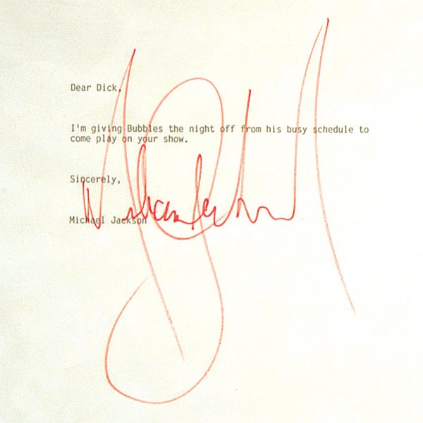 Michael Jackson Signed letter to Dick Clark - 2