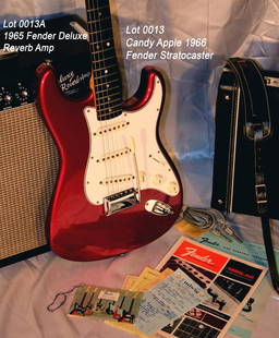 Candy Apple 1966 Fender Stratocaster: 1966 Fender Stratocaster, Candy Apple Red, n.o.s. new condition with tags and original receipt. There are clean vintage guitars. There are near-mint vintage guitars. But very rarely does one see