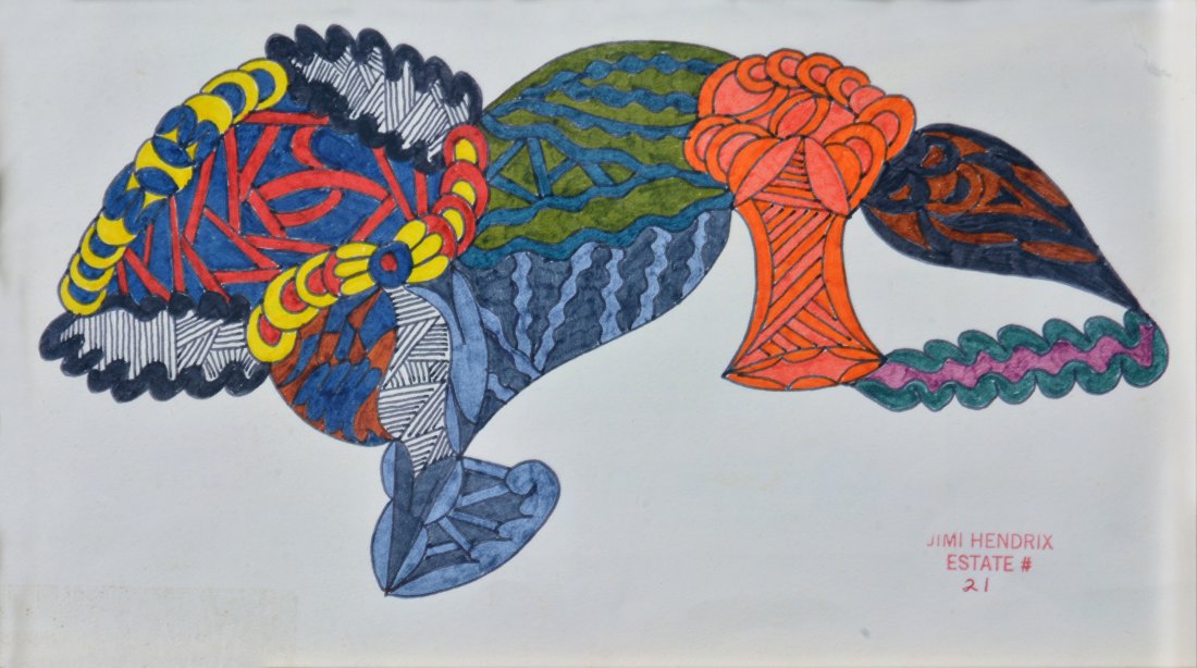 Jimi Hendrix Original Framed Abstract Painting (1 of 5)