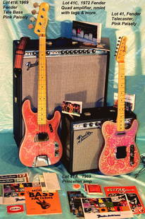 1969 Pink Paisley Fender Telecaster: 1969 Fender Telecaster original pink paisley, excellent condition with original case. It is summer 1969. The number one song on your radio is "Let The Sun Shine In". Pontiac launches the TransAm. A