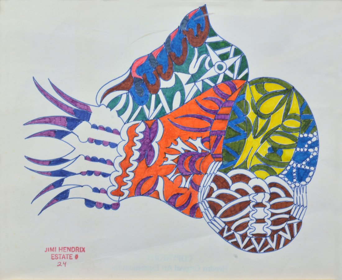 Jimi Hendrix Original Framed Abstract Painting (1 of 5)