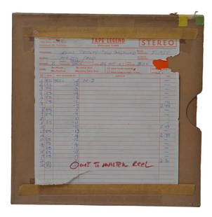 1961 Elvis Presley Kid Galahad Master Tape: Elvis Presley original Master Track tape from the movie Kid Galahad. This tape includes original takes of popular songs from the movie. Dated "10-26-61" in pencil, the 10'' reel is in the original