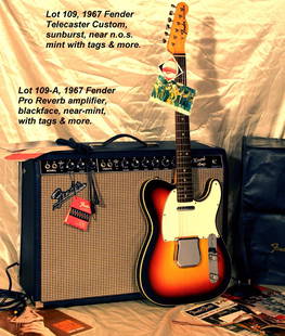 1967 Fender Telecaster Custom Sunburst: 1967 Fender Telecaster Custom guitar, sunburst, in n.o.s. near un-played all original new condition. The guitar comes in the original black case with accessories. Some guitars just surpass the term