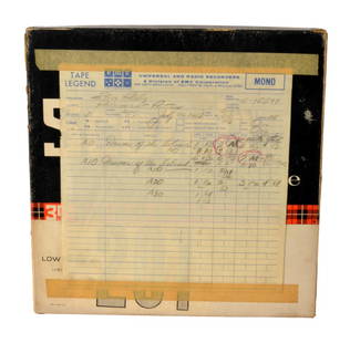Elvis Presley 1965 Paradise Hawaiian Style Mono Tape: Elvis Presley original Mono Track tape from the Paramount Pictures film Paradise Hawaiian Style. This tape includes original takes of the popular songs "Drums of the Island" from the movie. Dated