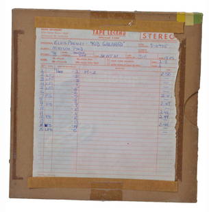 1961 Elvis Presley Kid Galahad Master Tape: Elvis Presley original master reel from the movie Kid Galahad. This tape includes original takes of popular songs from the movie. Dated "10-26-61" in pencil, the 10'' reel is in the original