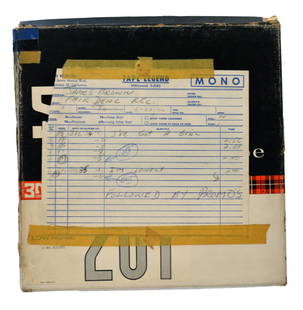 James Brown 1964 Produced Mono Tape of Bobby Byrd: Extremely rare James Brown 1964 Master Track Produced Tape of Bobby Byrd. Recorded June 29, 1964. "I've Got a Girl," "I'm Lonely," and promos. Producer: James Brown. Bobby Byrd was a soul and R&B